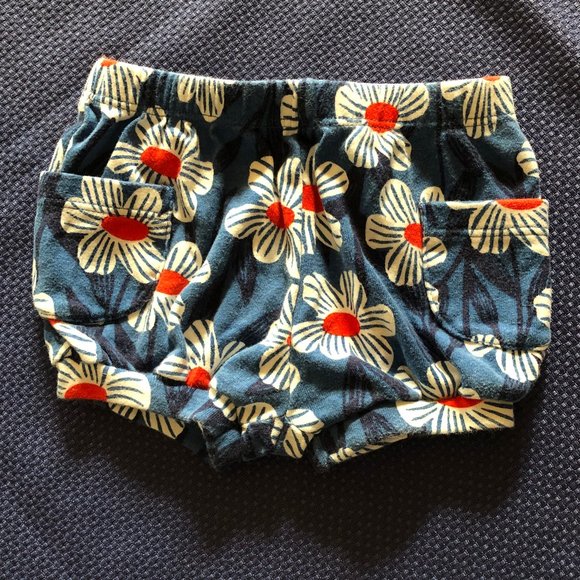 HANNA ANDERSSON Baby bubble pants bloomers - Floral blue, red, white - Size 6-12 - Picture 1 of 4